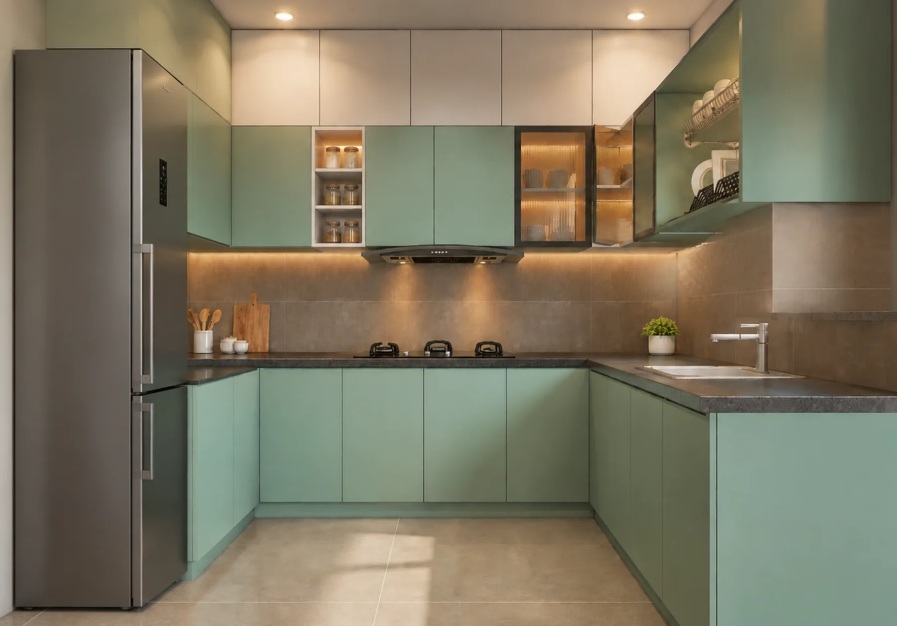 After: modular kitchen by Spazedo