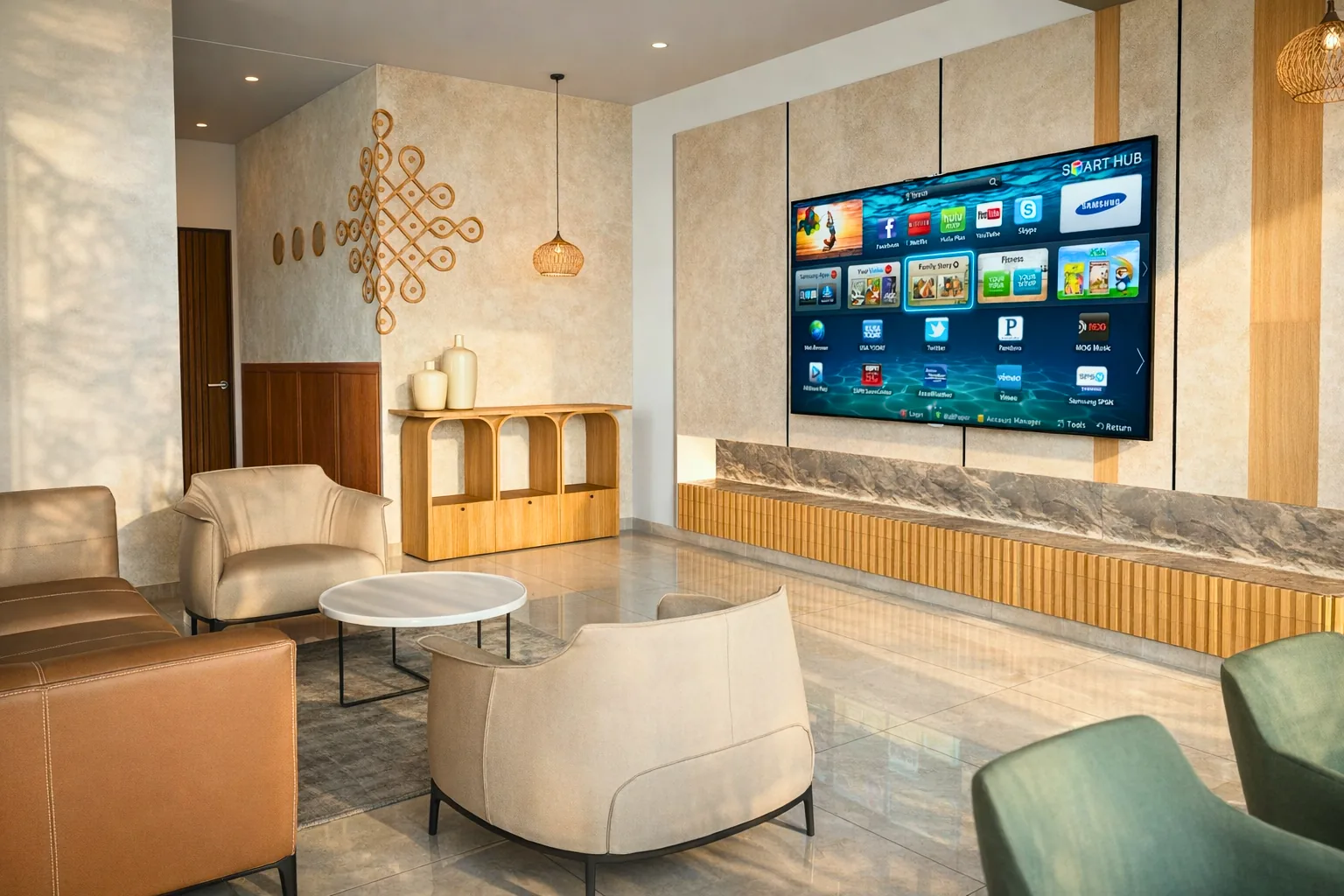 Warm living room designed by Spazedo