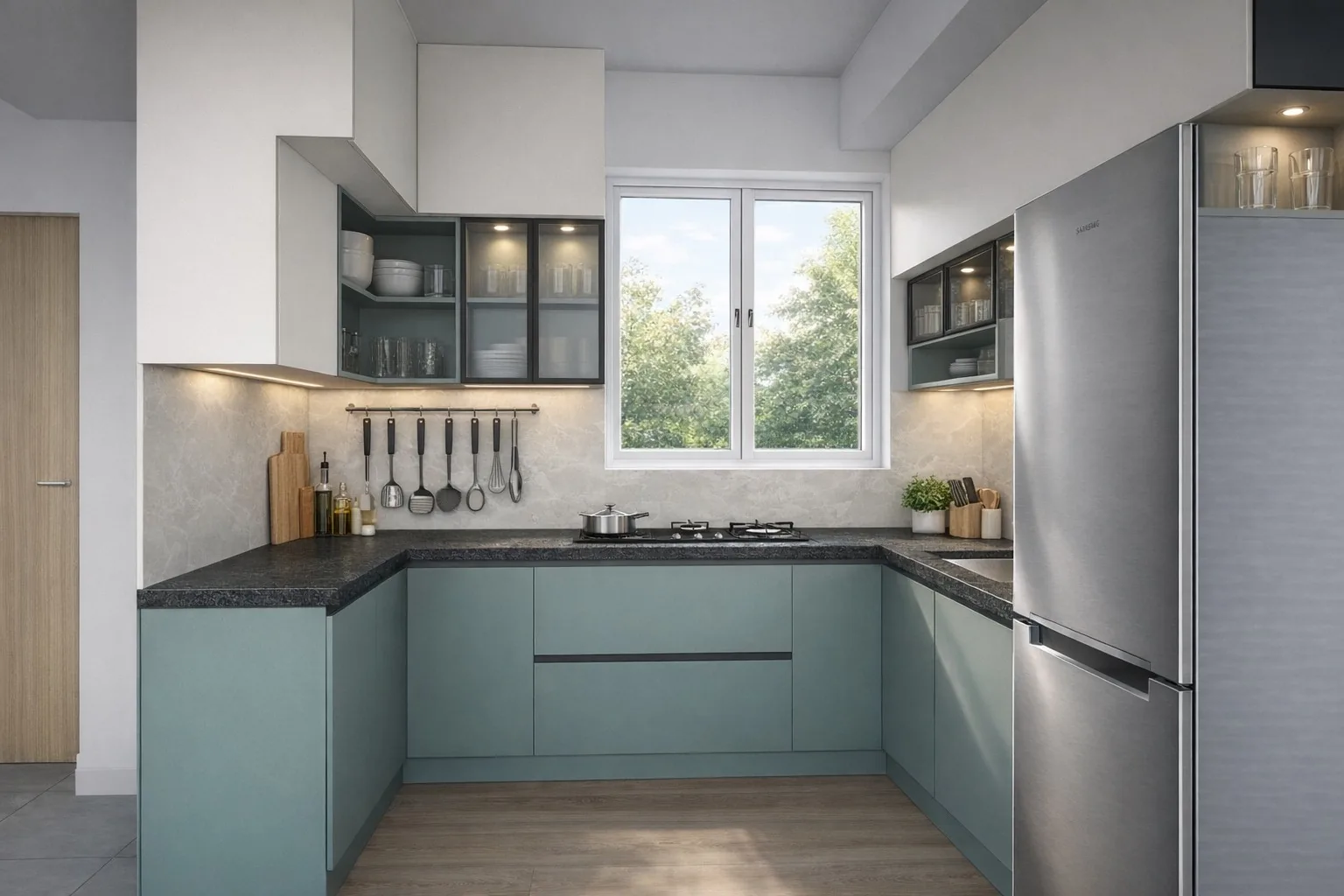 Modular kitchen designed by Spazedo