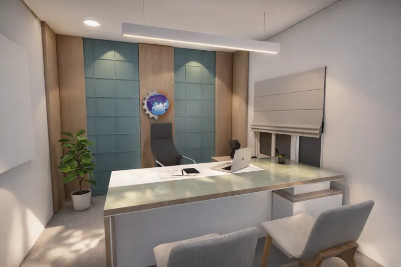 Globe Components, engineering office interior designed by Spazedo